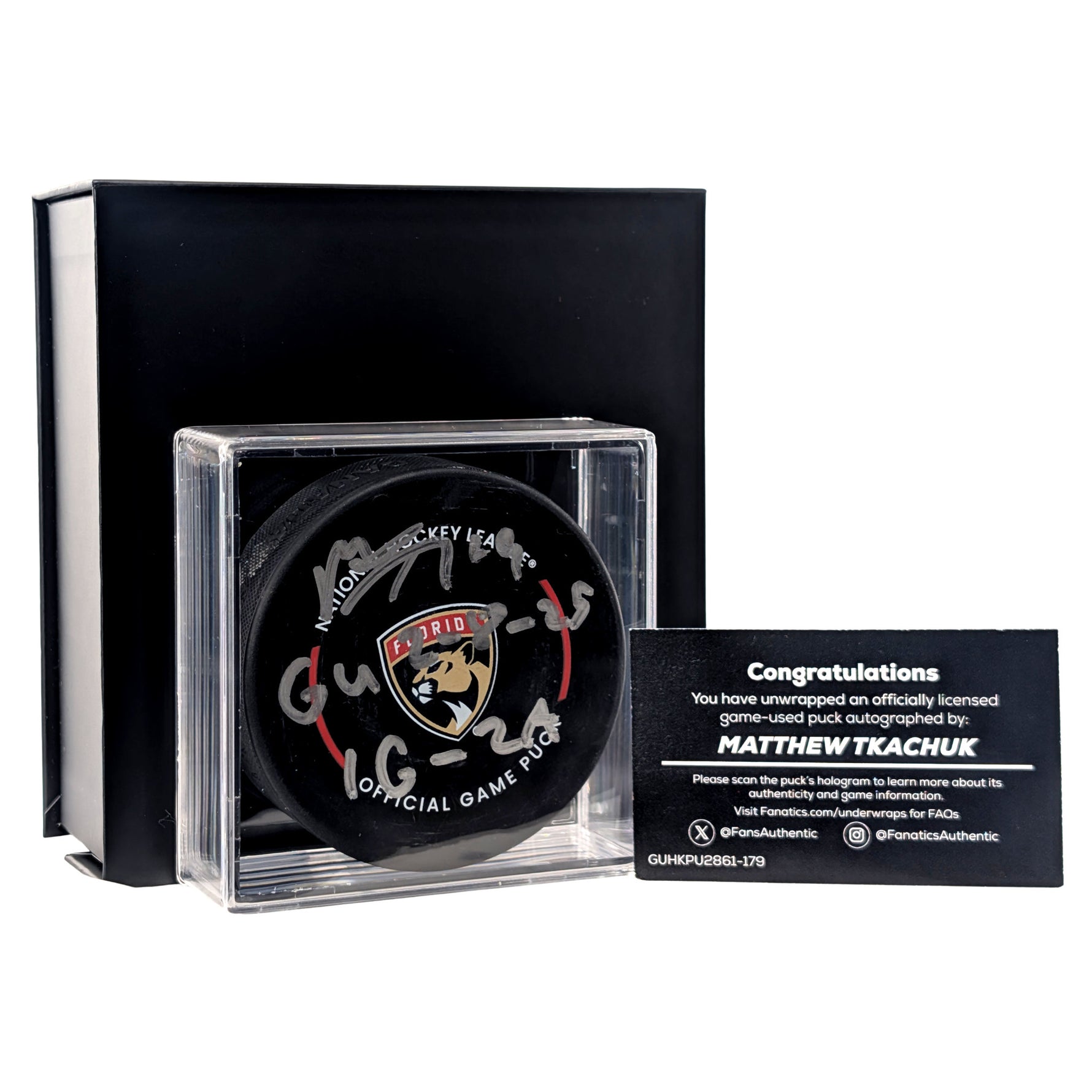 MATTHEW TKACHUK Under Wraps Autographed Puck