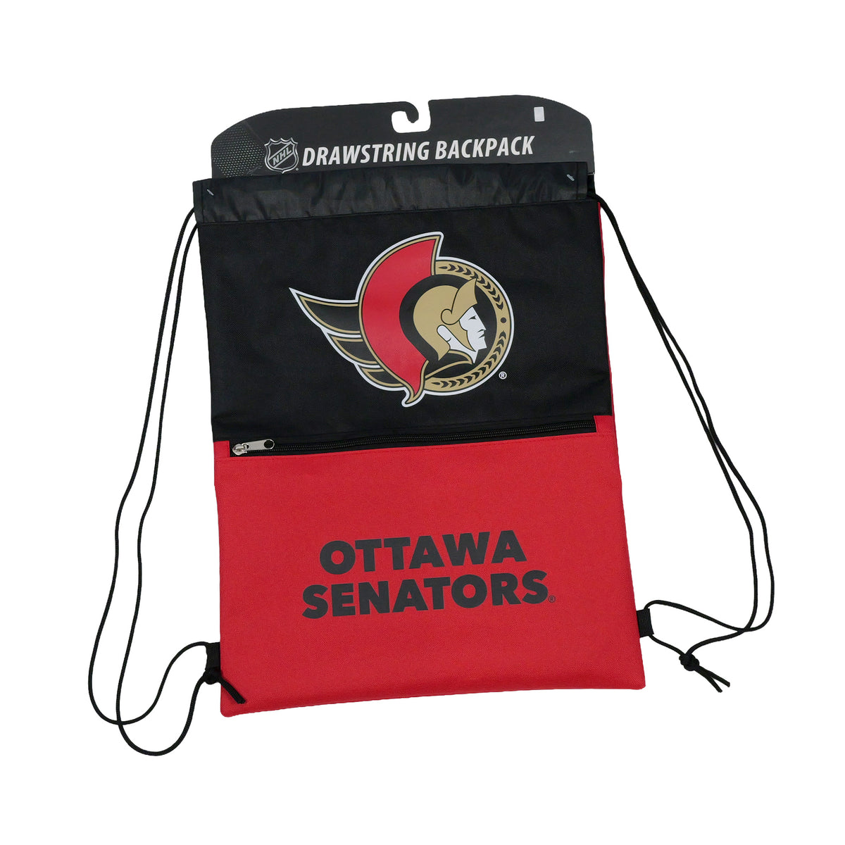 OTTAWA SENATORS SPLIT COLOUR DRAWSTRING BACKPACK