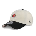 OTTAWA SENATORS CREAM & BLACK MICRO LOGO ADJUSTABLE CAP