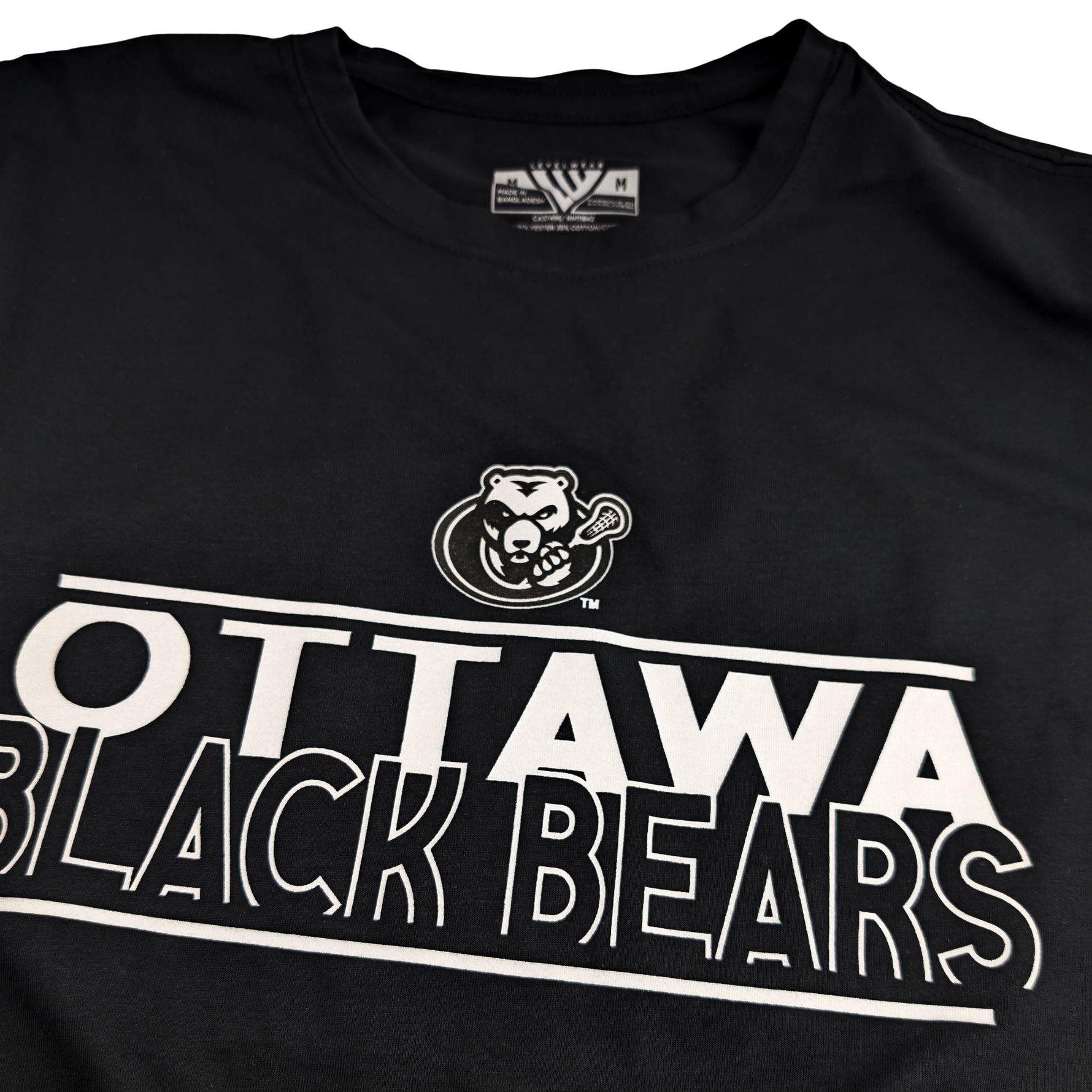 OTTAWA BLACK BEARS RICHMOND BLACK AND WHITE TEE