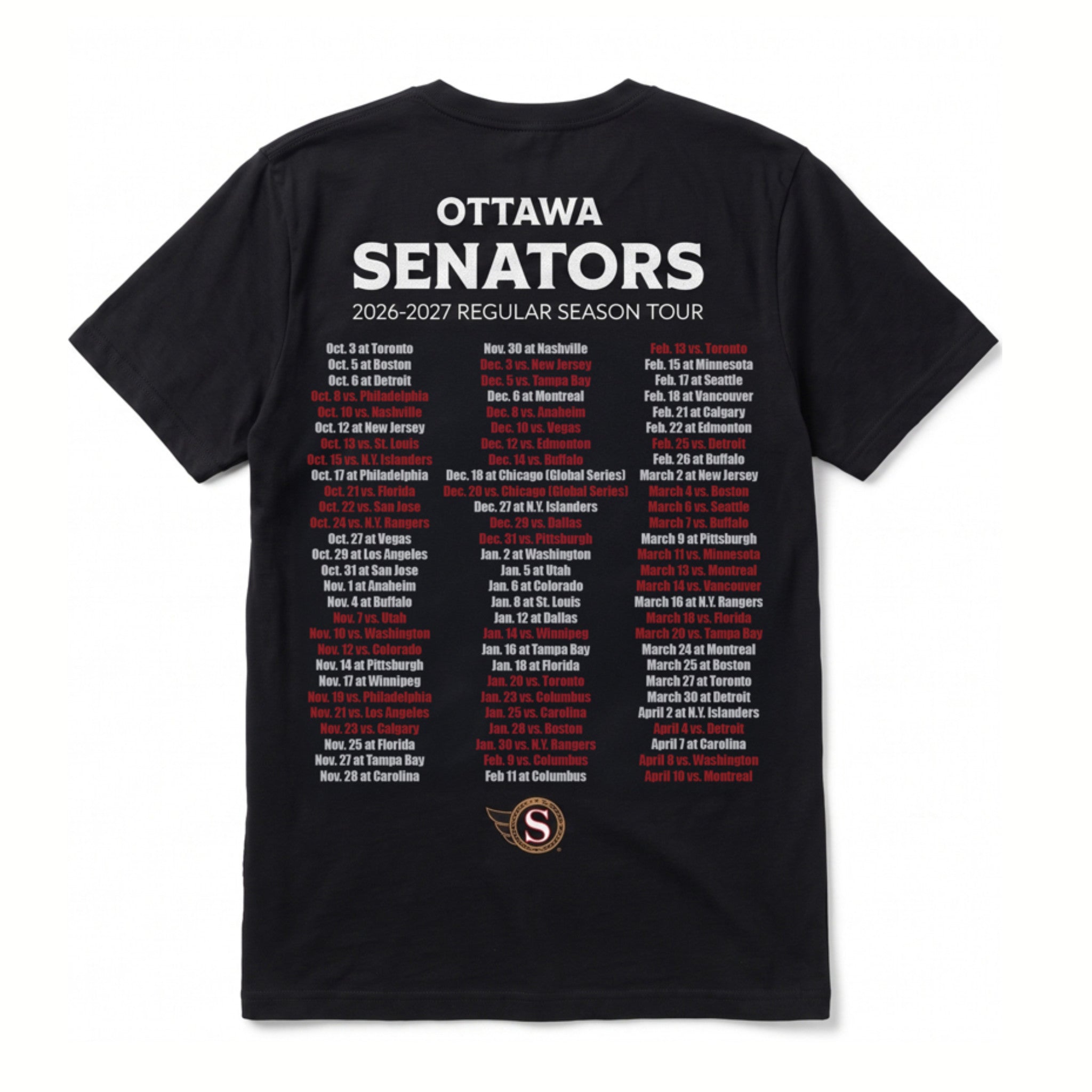 OTTAWA SENATORS 2026-27 TOUR TEE