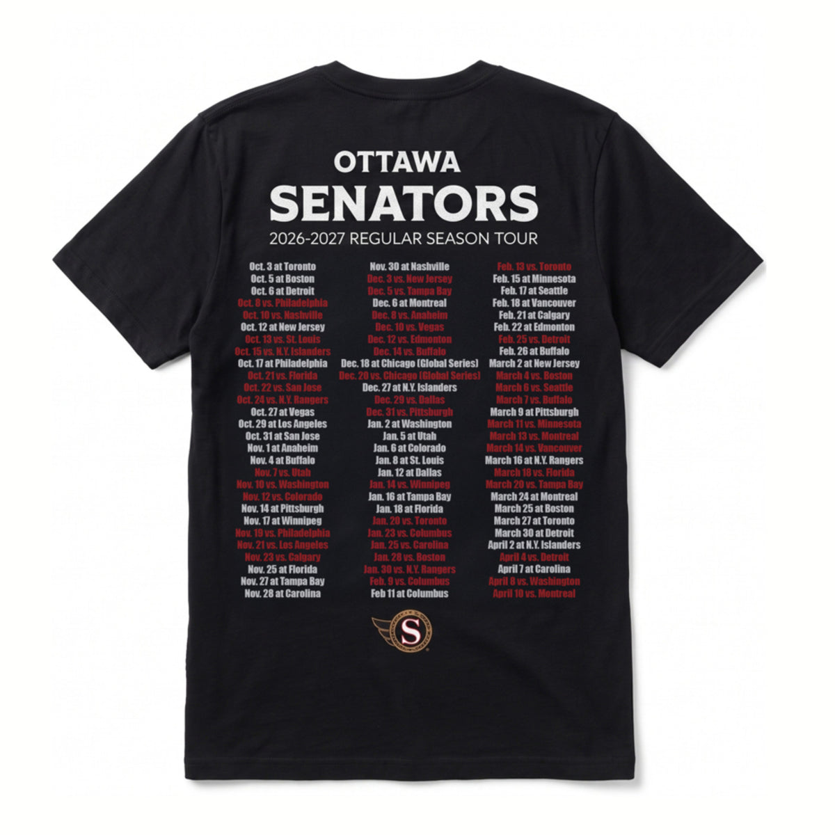 OTTAWA SENATORS 2026-27 TOUR TEE
