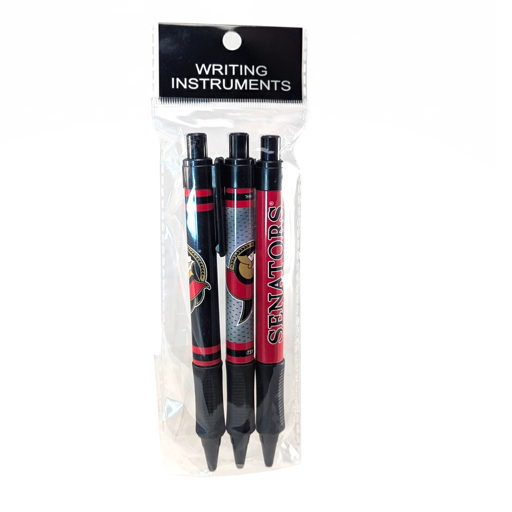OTTAWA SENATORS 3 PACK SOFT GRIP PENS