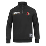 Ottawa Senators Black quarter-zip sweatshirt with 'Ottawa' text and embroidered Sens logo by: Pro Standard