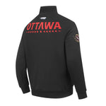 Ottawa Senators Black jacket with 'Ottawa' text printed on back with alternate Sens Logo on right sleeve
