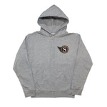 Gray full zip hoodie with a Ottawa Senators alternate logo on the chest