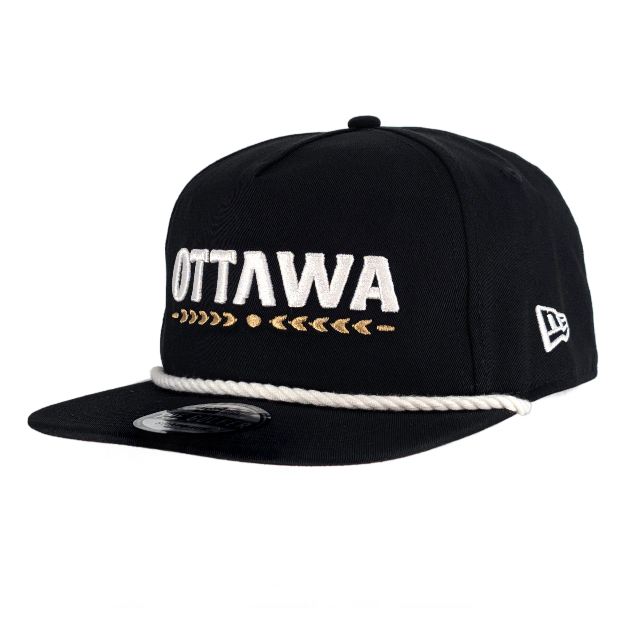 OTTAWA SENATORS ALTERNATE LOGO BLACK GOLFER FLATBRIM ADJUSTABLE CAP