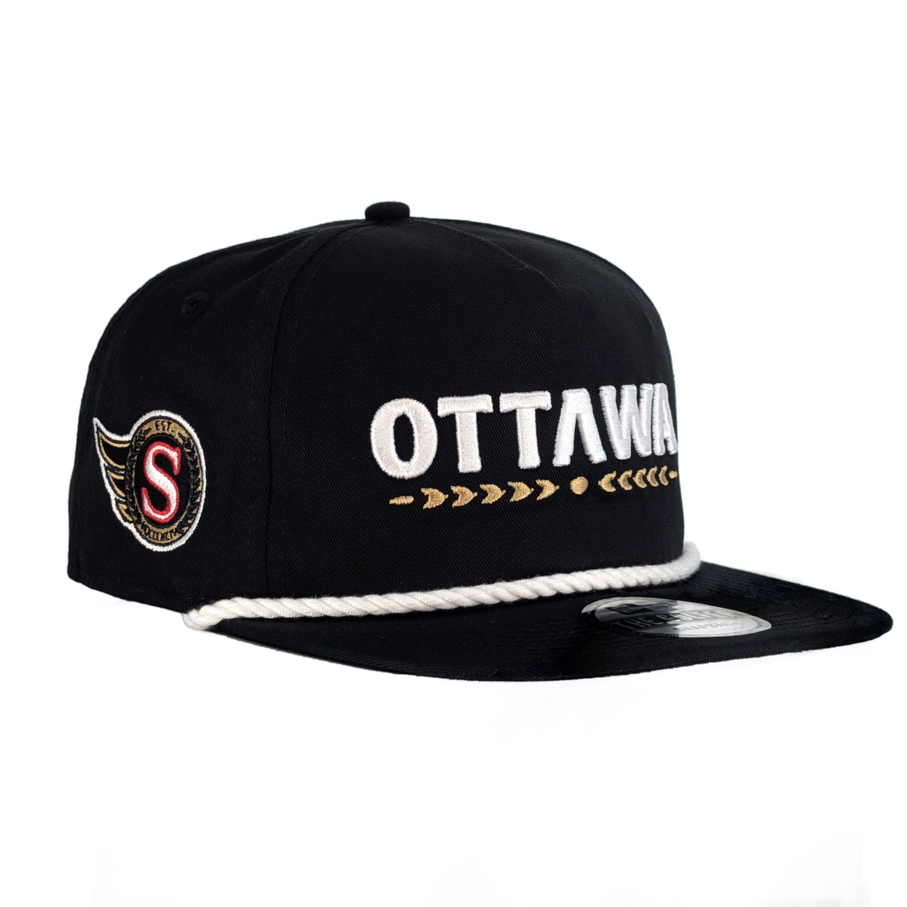 OTTAWA SENATORS ALTERNATE LOGO BLACK GOLFER FLATBRIM ADJUSTABLE CAP