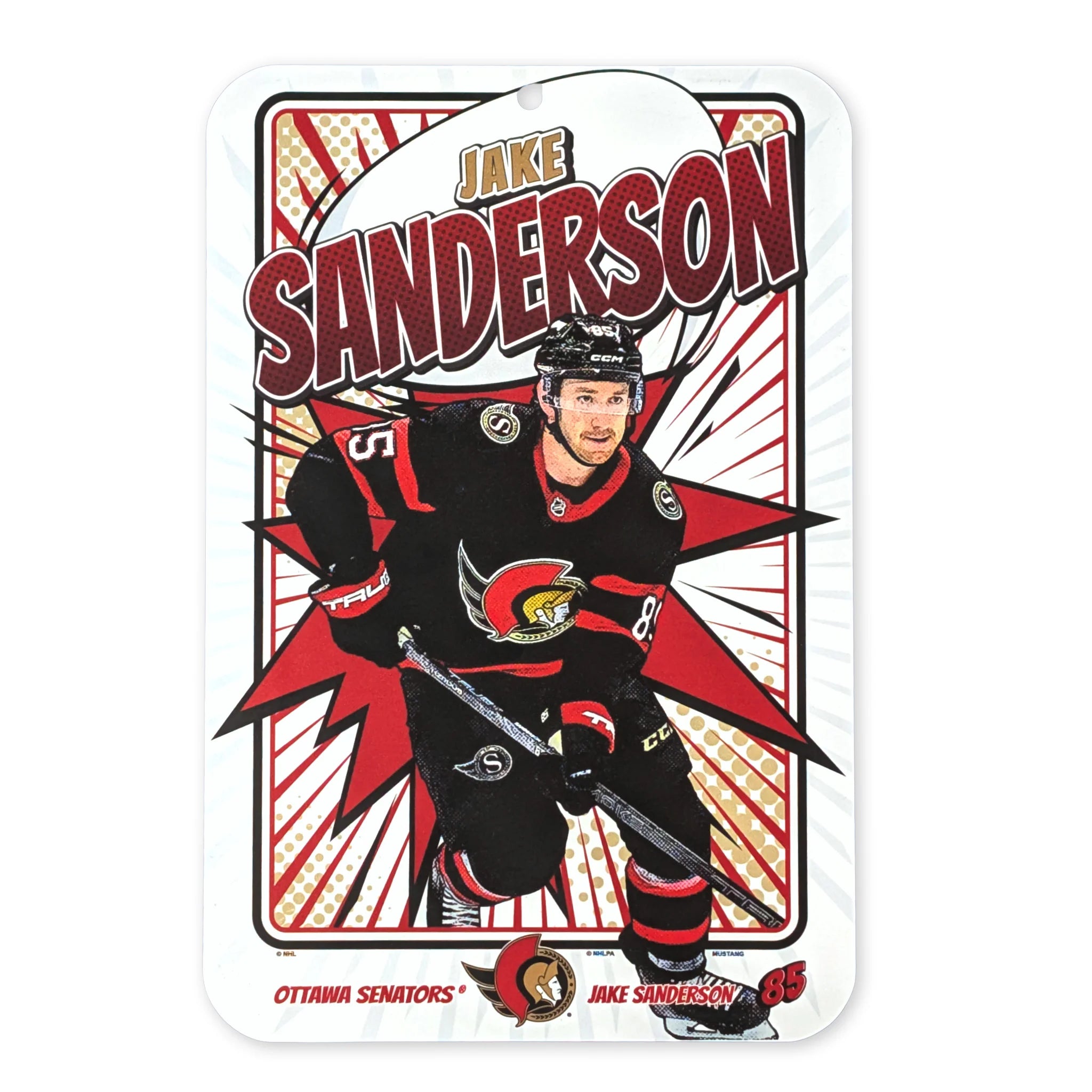 OTTAWA SENATORS KABOOM SANDERSON PLAYER WALL SIGN 10x15