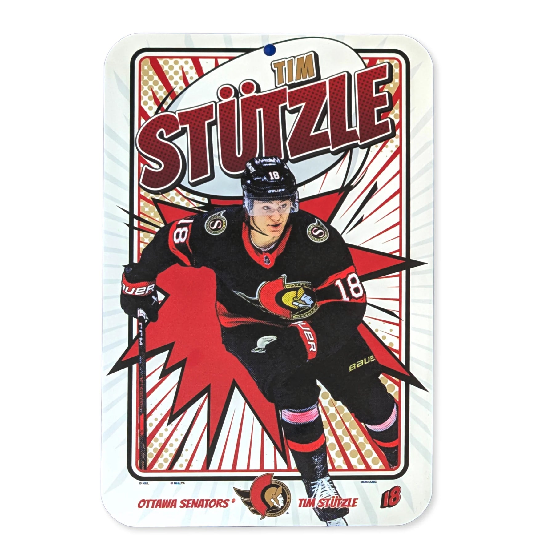 OTTAWA SENATORS KABOOM STÜTZLE PLAYER WALL SIGN 10x15