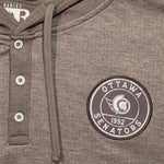 OTTAWA SENATORS KNIT HENLEY PULLOVER HOODIE