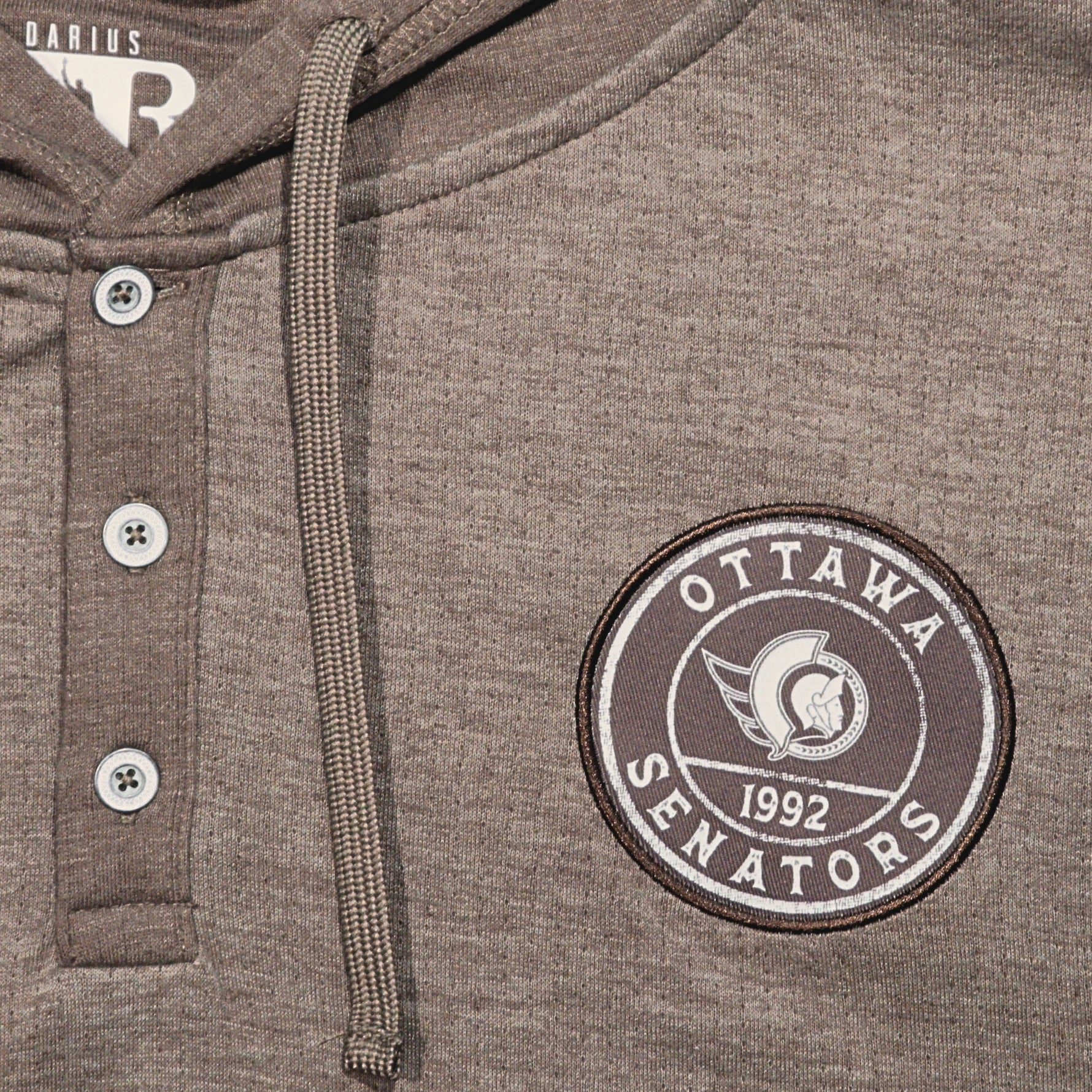 OTTAWA SENATORS KNIT HENLEY PULLOVER HOODIE