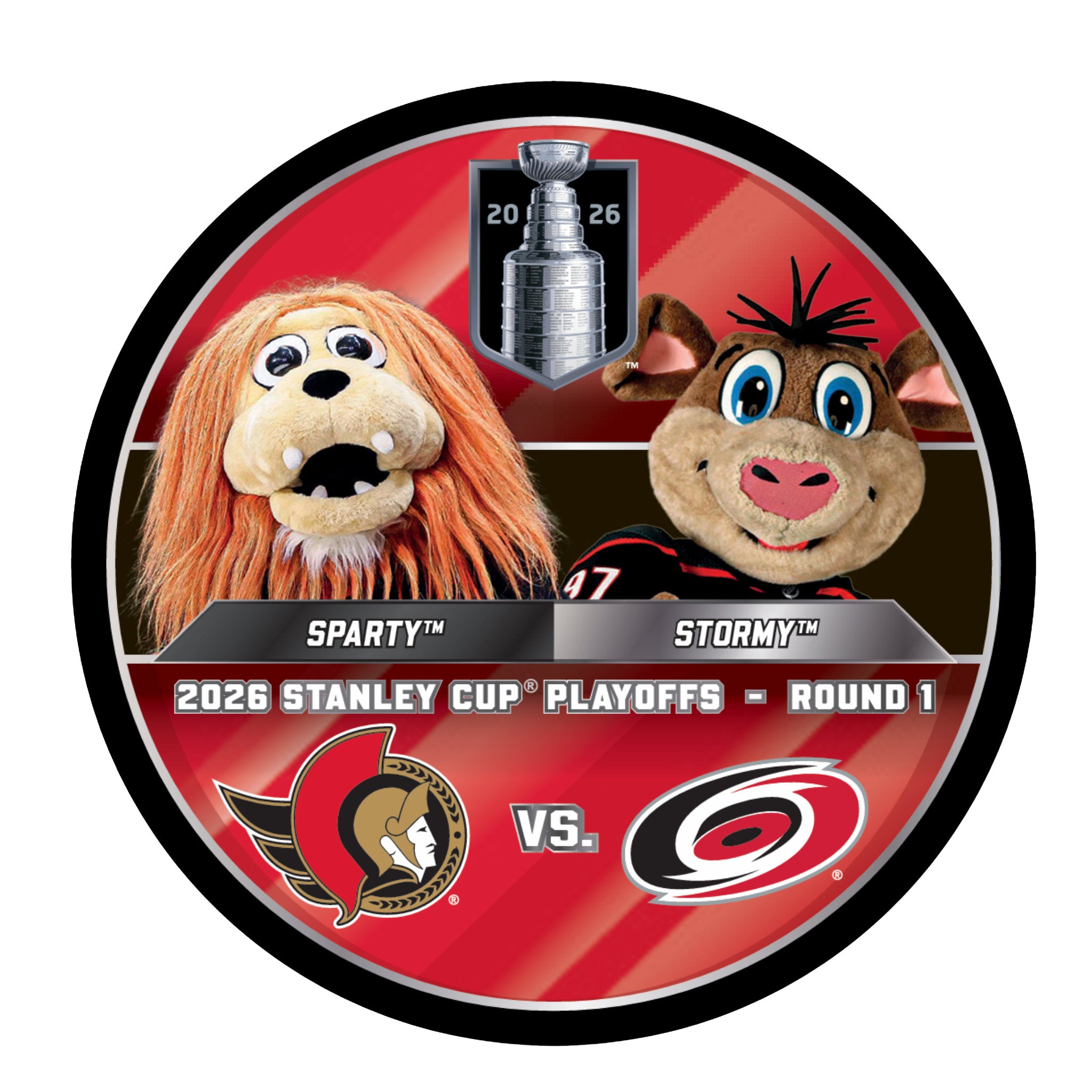 OTTAWA SENATORS MASCOT DUELING PUCK