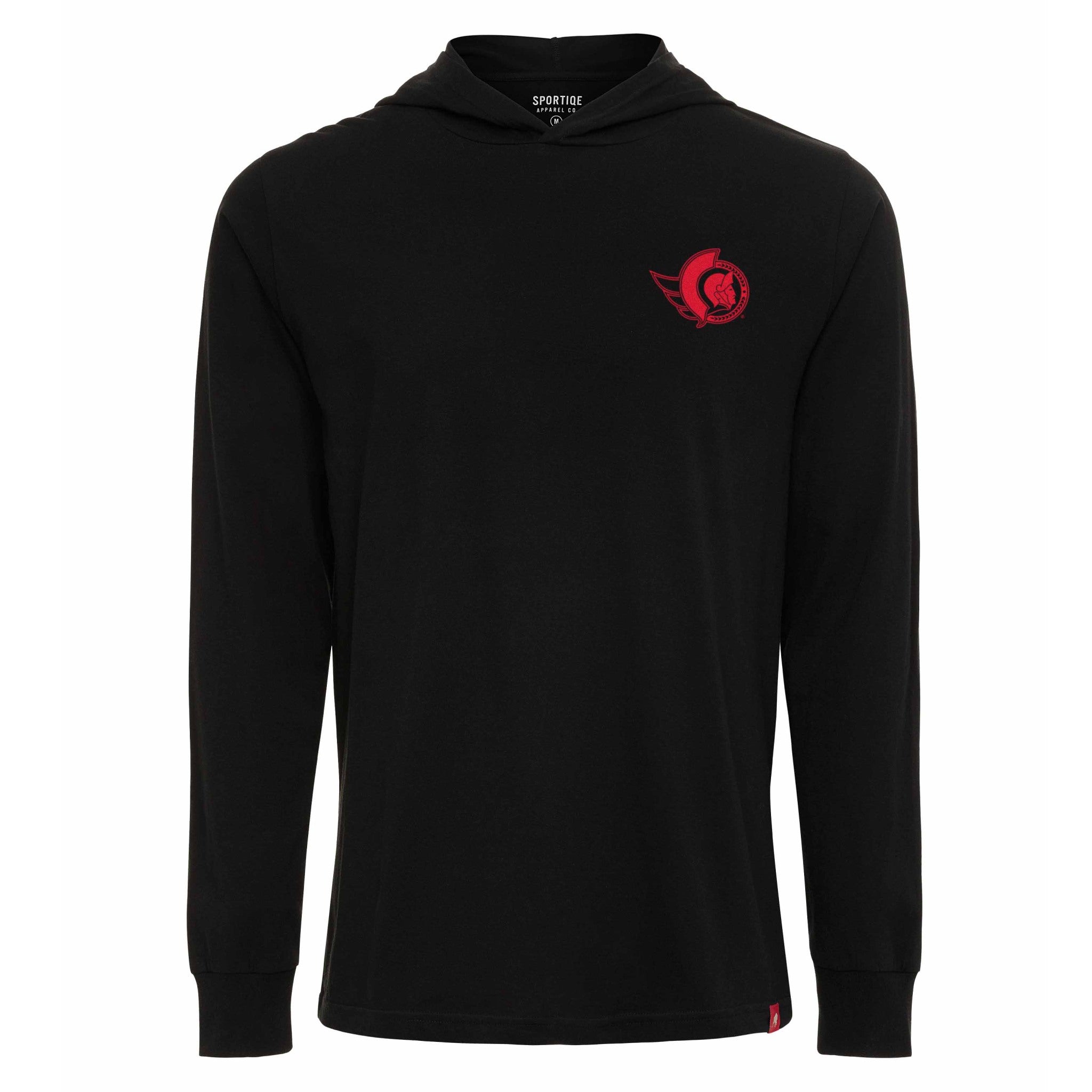 OTTAWA SENATORS SOLANO JET BLACK LONG SLEEVE HOODED SHIRT