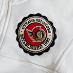 OTTAWA SENATORS WOMENS WHITE FLEECE 1/4 ZIP