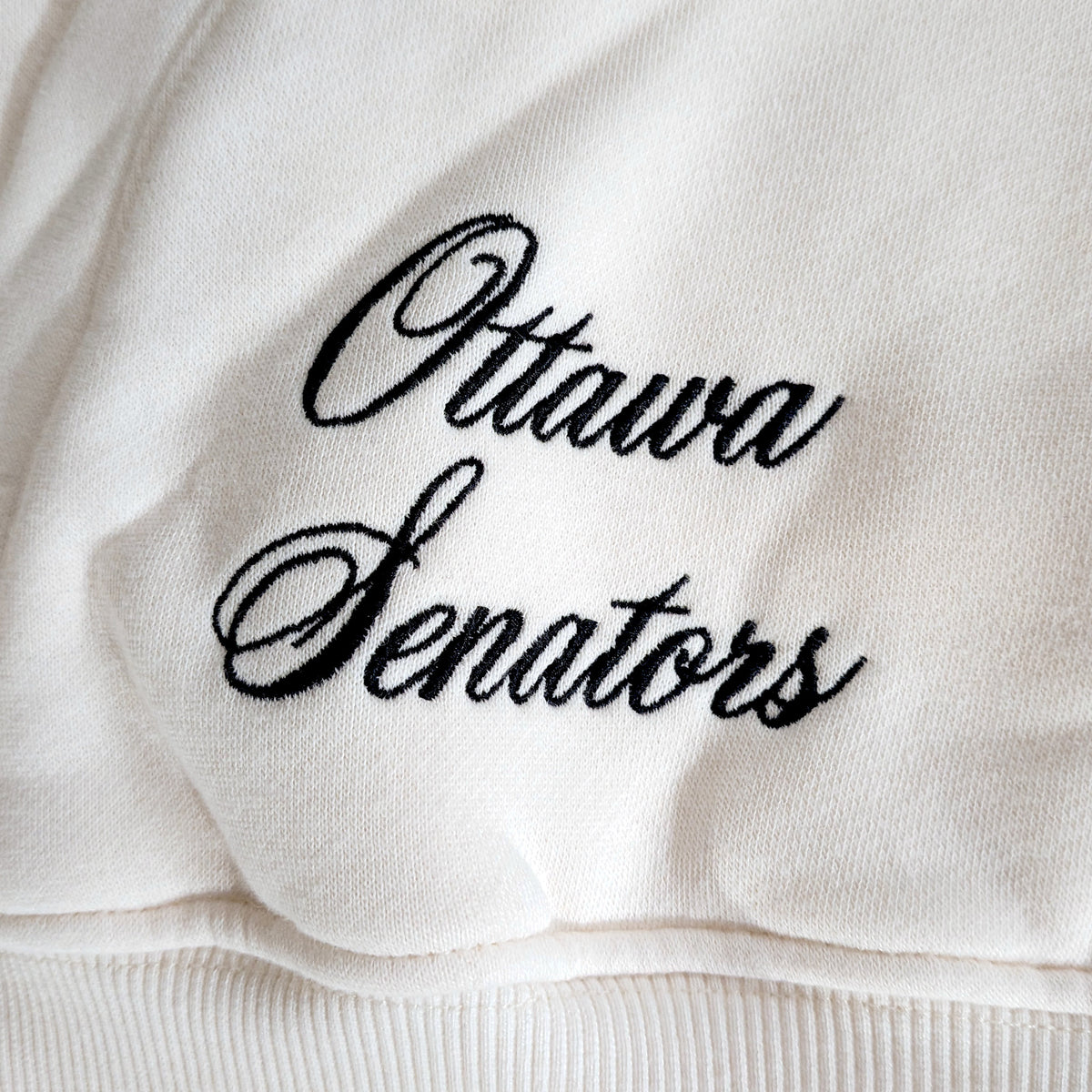 OTTAWA SENATORS WOMENS WHITE FLEECE 1/4 ZIP
