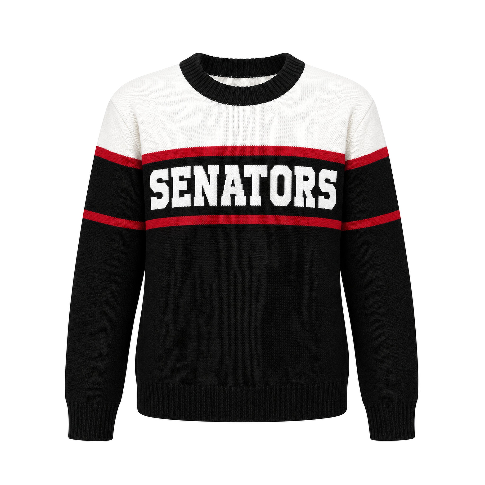 OTTAWA SENATORS WOMEN'S KNIT TRI COLOUR CREW