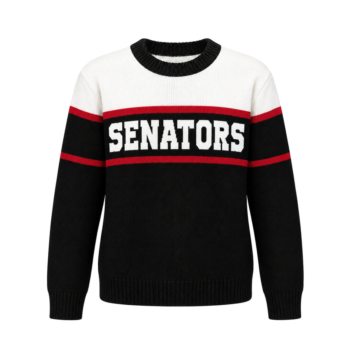 OTTAWA SENATORS WOMEN'S KNIT TRI COLOUR CREW