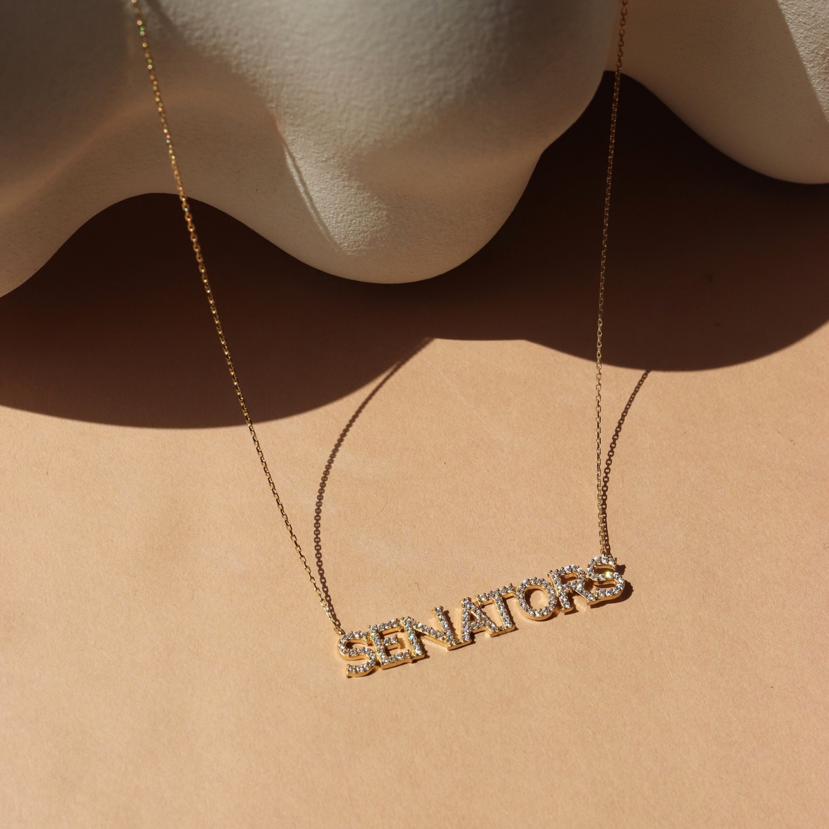 OTTAWA SENATORS GOLD PAVE NECKLACE