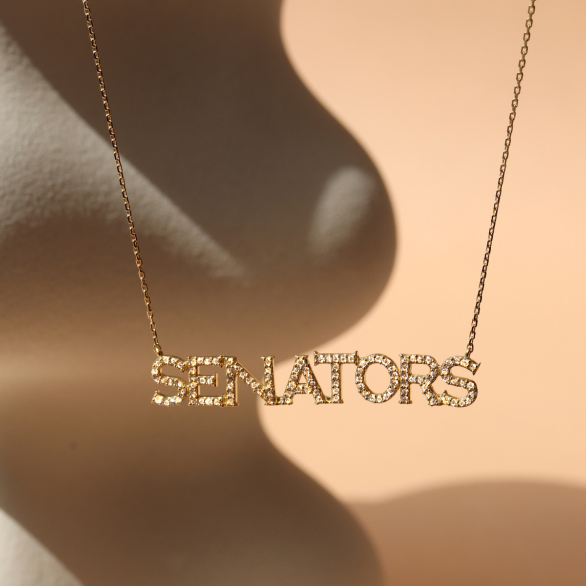 OTTAWA SENATORS GOLD PAVE NECKLACE