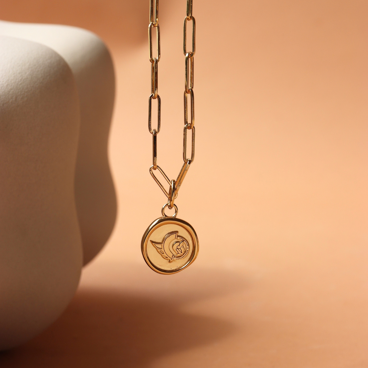 OTTAWA SENATORS GOLD WAX SEAL NECKLACE
