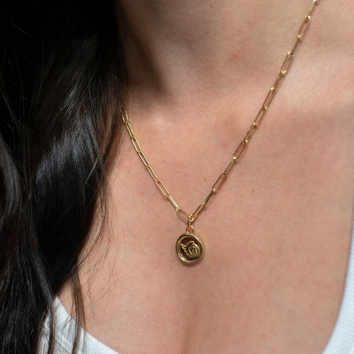 OTTAWA SENATORS GOLD WAX SEAL NECKLACE