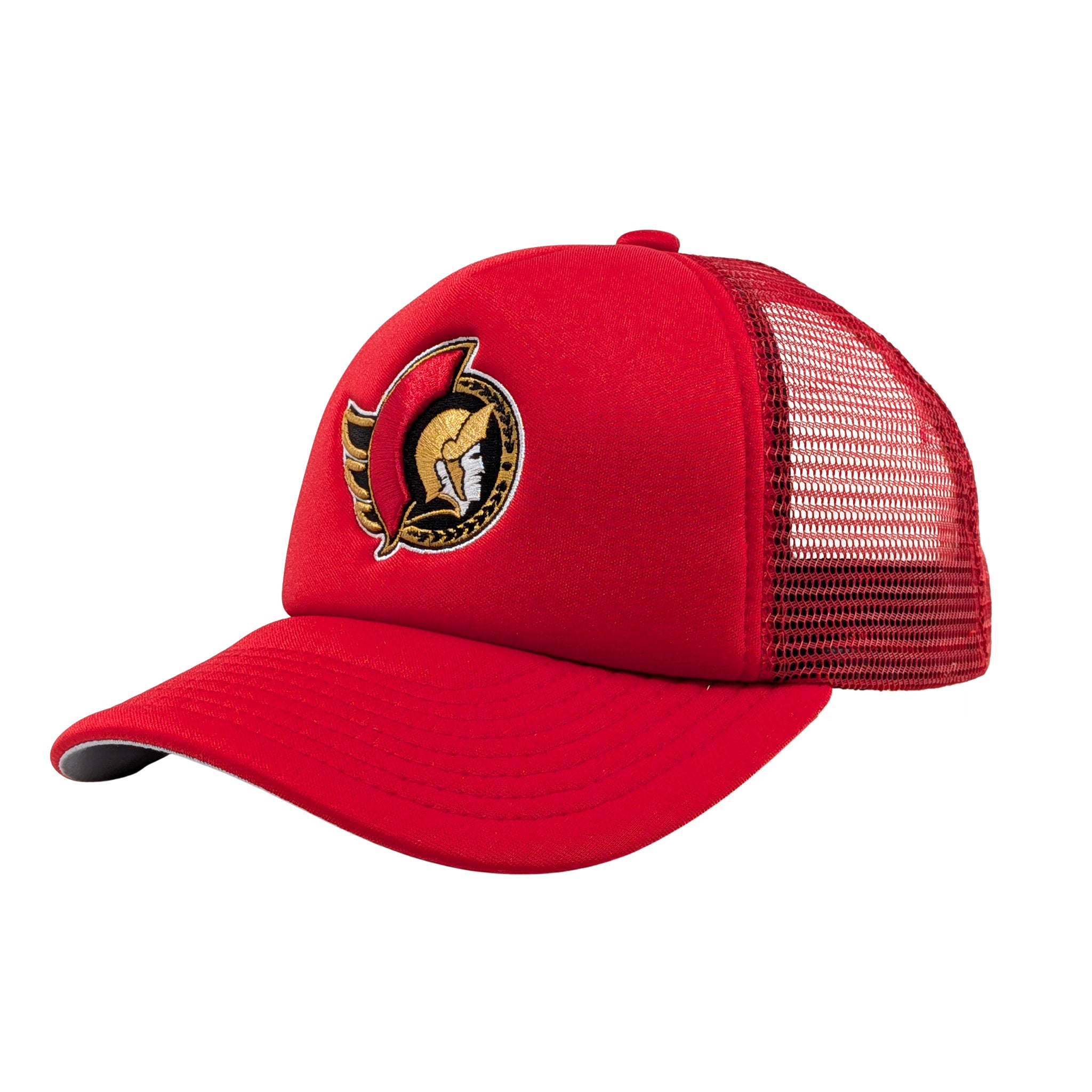 Ottawa Senators Youth Evergreen Red Trucker Cap