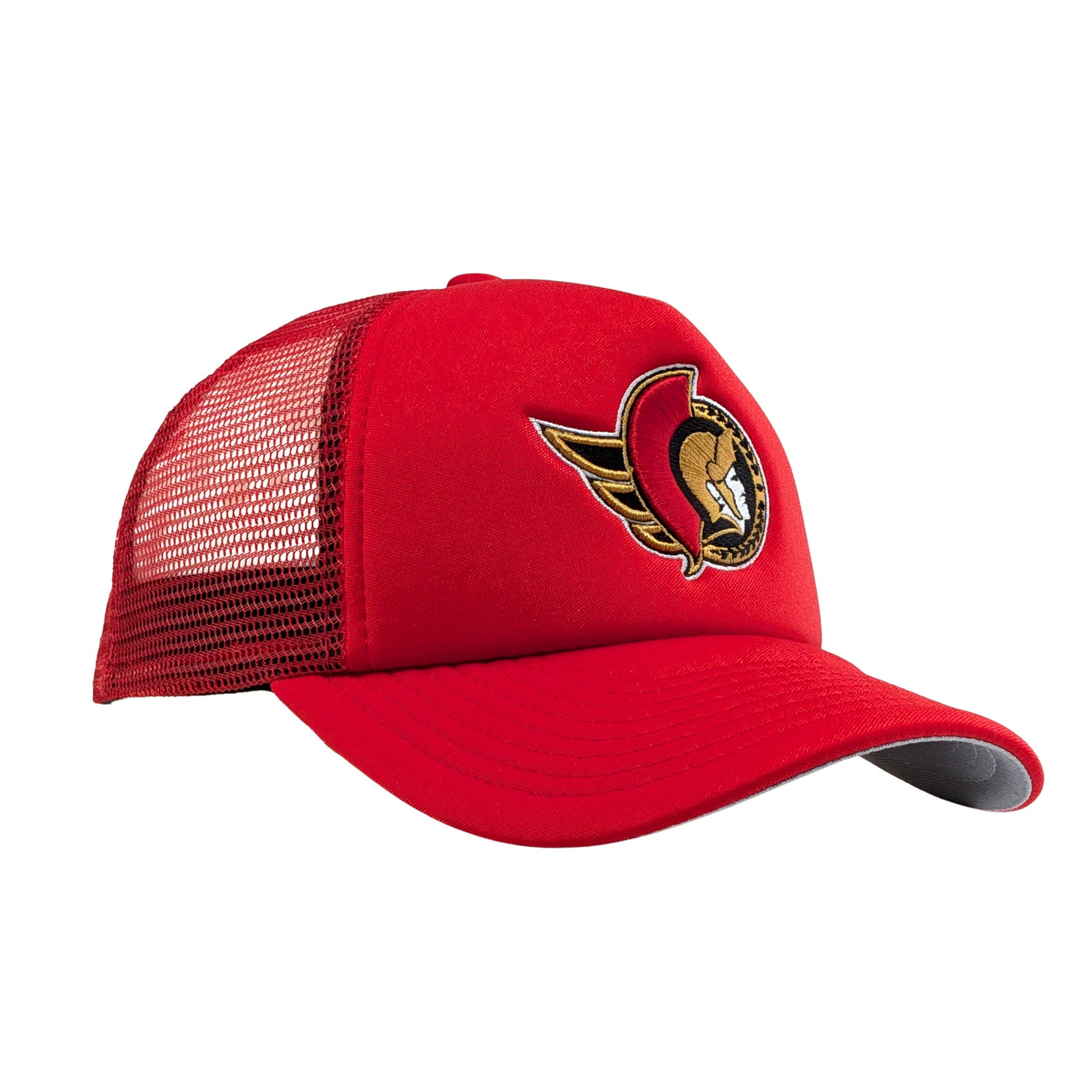 Ottawa Senators Youth Evergreen Red Trucker Cap