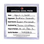 RYAN MCLEOD - 2025 GOAL PUCK
