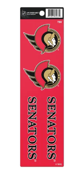 Ottawa Senators 4 Piece Sticker Set