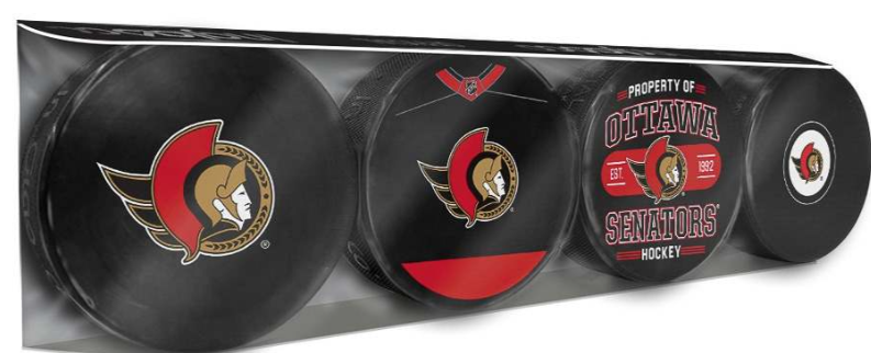 OTTAWA SENATORS 4 PUCK COLLECTION SET
