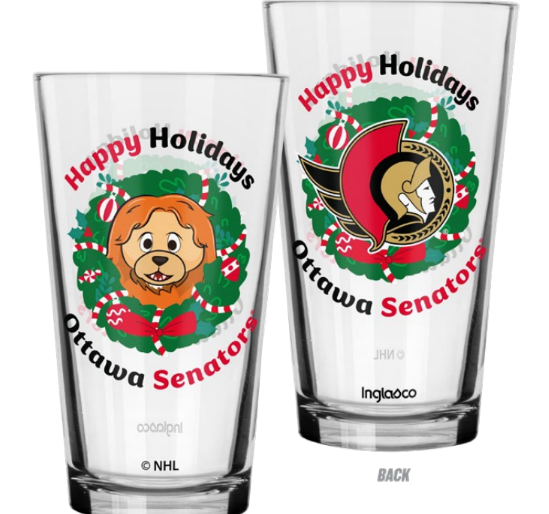 OTTAWA SENATORS SPARTY WREATH MIXING GLASS