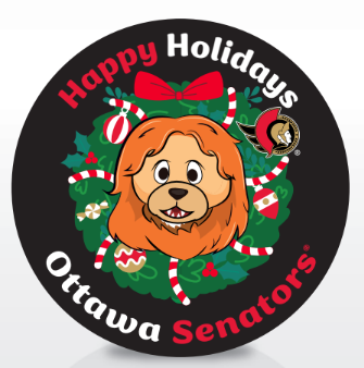 OTTAWA SENATORS SPARTY WREATH PUCK