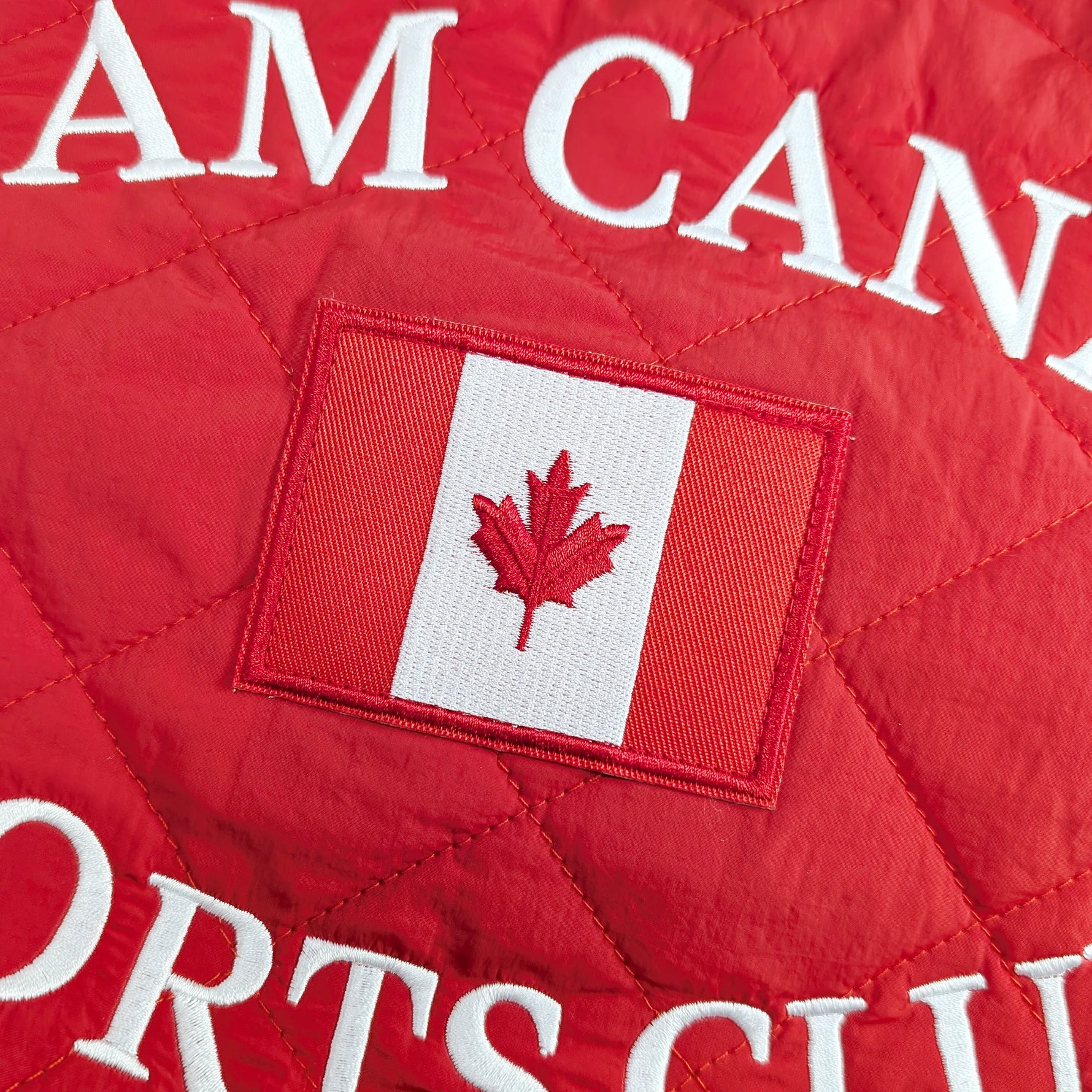 HOCKEY CANADA RED QUILTED PUFFER JACKET