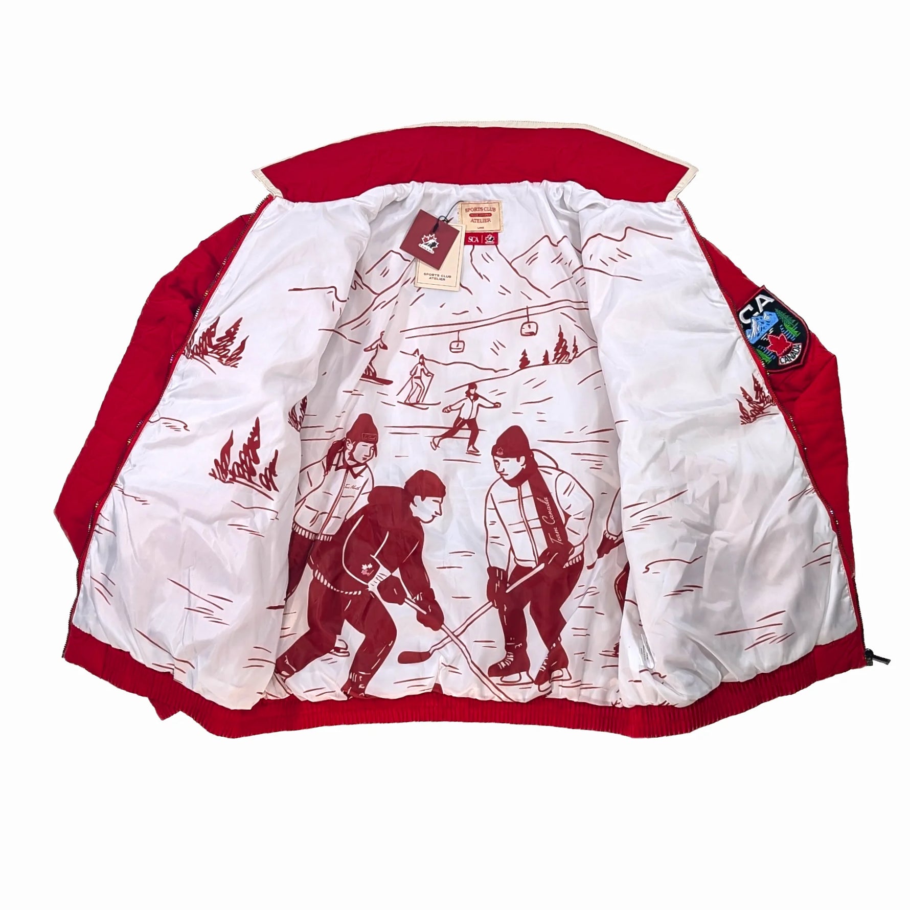HOCKEY CANADA RED QUILTED PUFFER JACKET