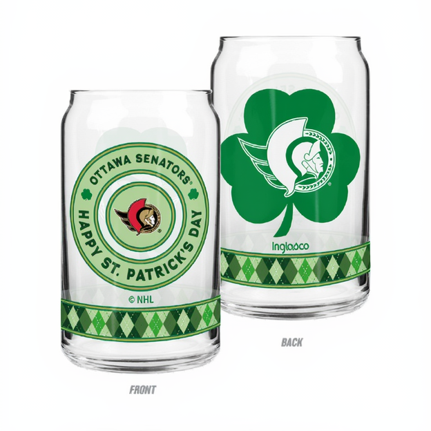 OTTAWA SENATORS ST. PATRICK'S DAY 16oz CAN GLASS