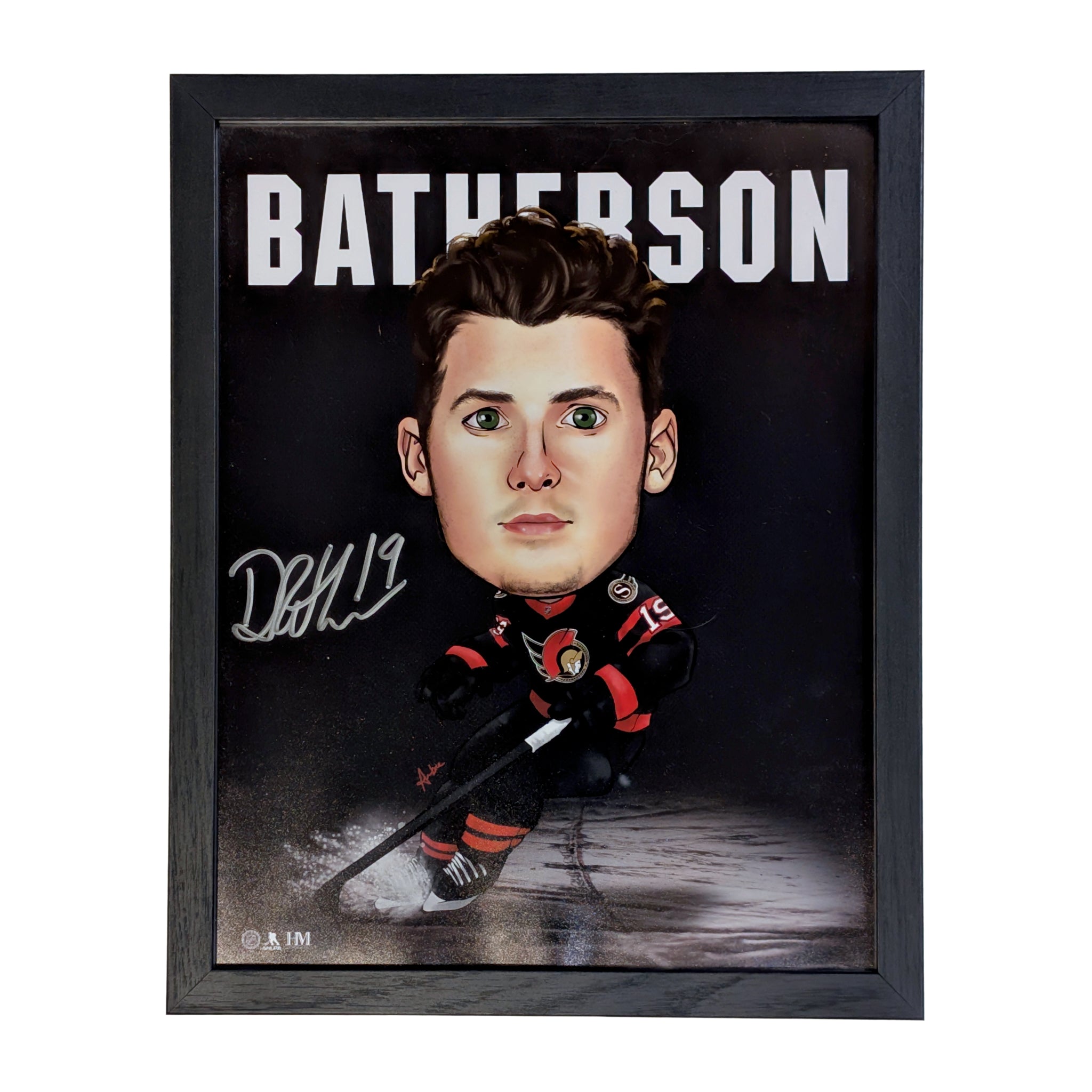 Drake Batherson autographed framed caricature picture