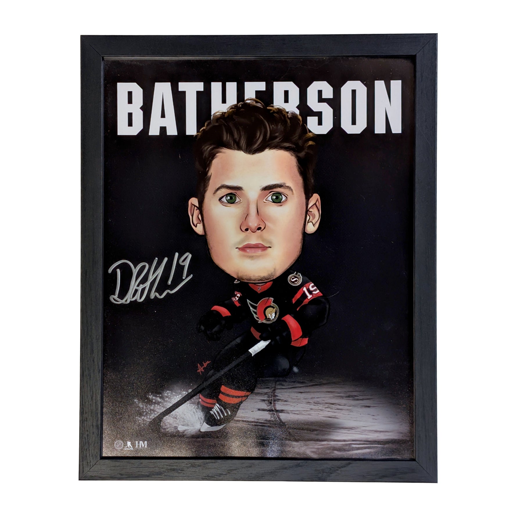 Drake Batherson autographed framed caricature picture