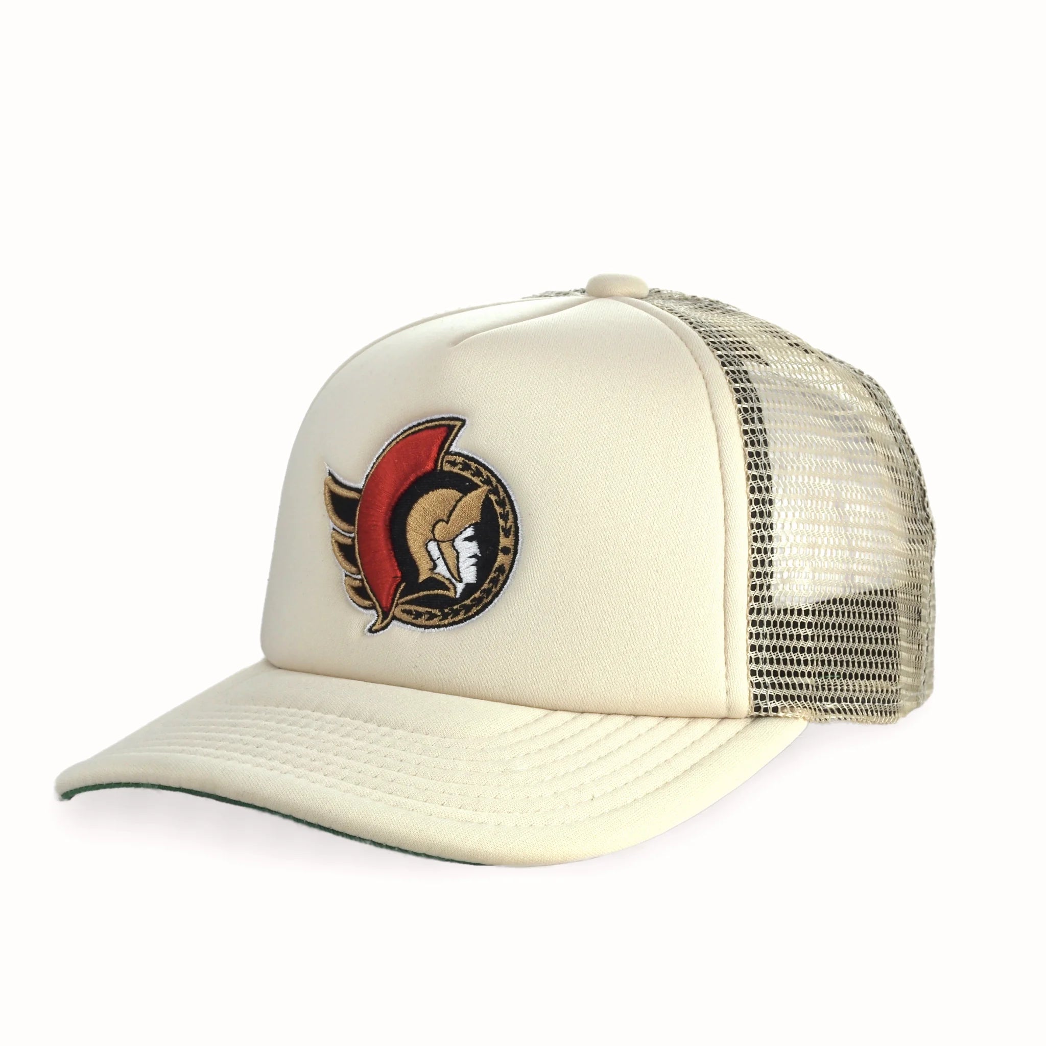 Youth Evergreen Off White Trucker Cap-Mitchell & Ness-OttawaTeamShop.ca