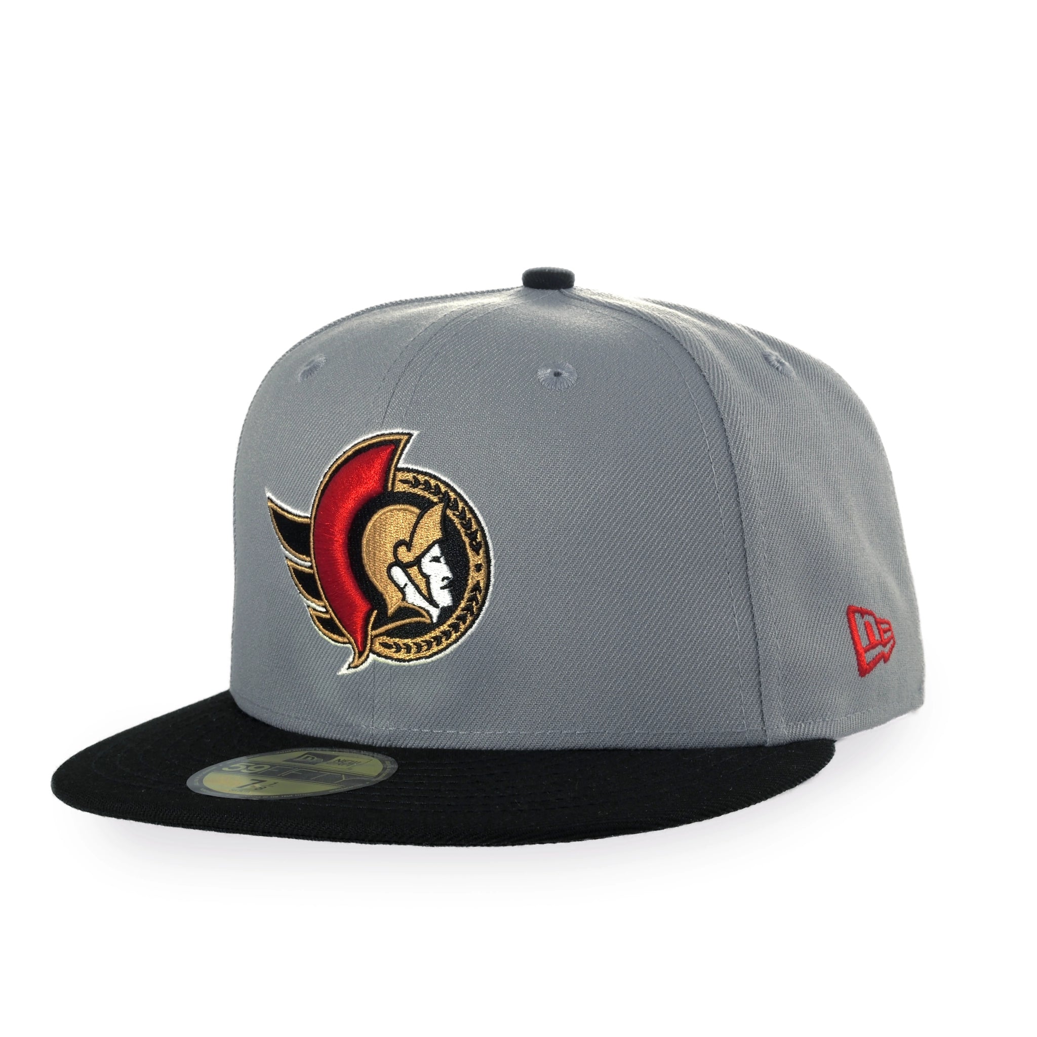 OTTAWA SENATORS 59FIFTY GREY & BLACK FLATBRIM FITTED CAP-New Era-OttawaTeamShop.ca
