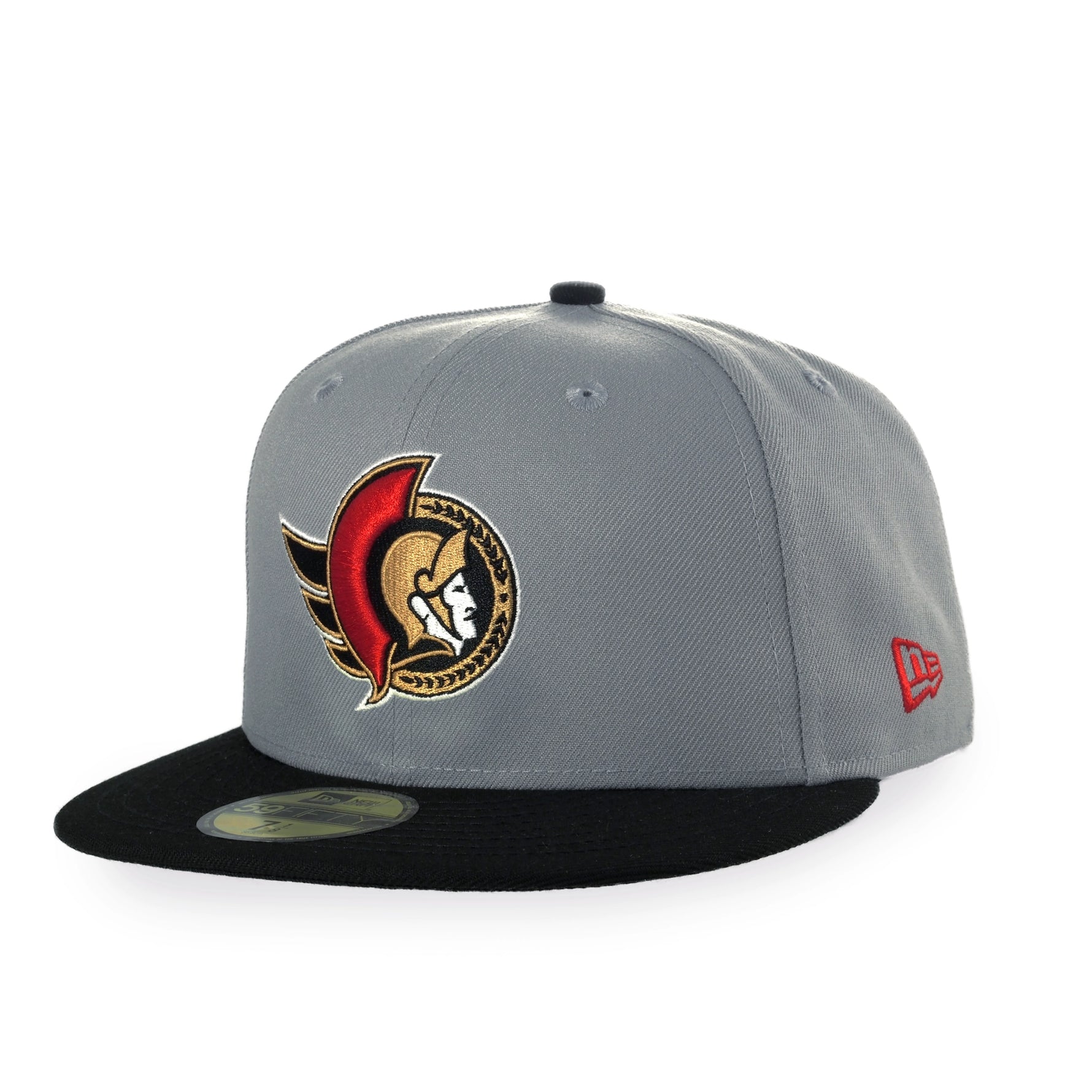 OTTAWA SENATORS 59FIFTY GREY & BLACK FLATBRIM FITTED CAP-New Era-OttawaTeamShop.ca