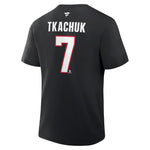Ottawa Senators Black t-shirt with 'TKACHUK' and number '7' on the back