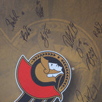 Ottawa Senators Autographed Logo Canvas Framed Print