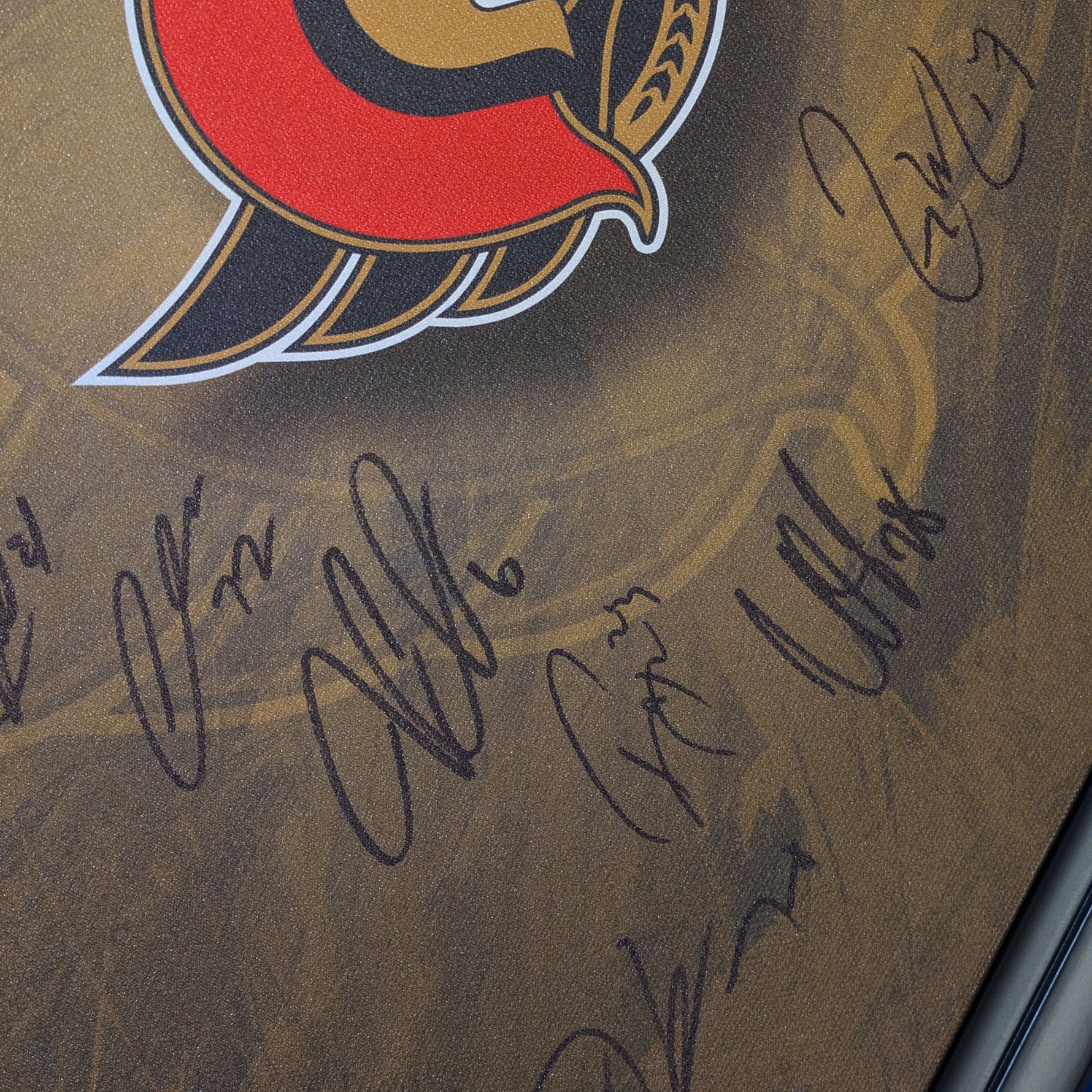 Ottawa Senators Autographed Logo Canvas Framed Print