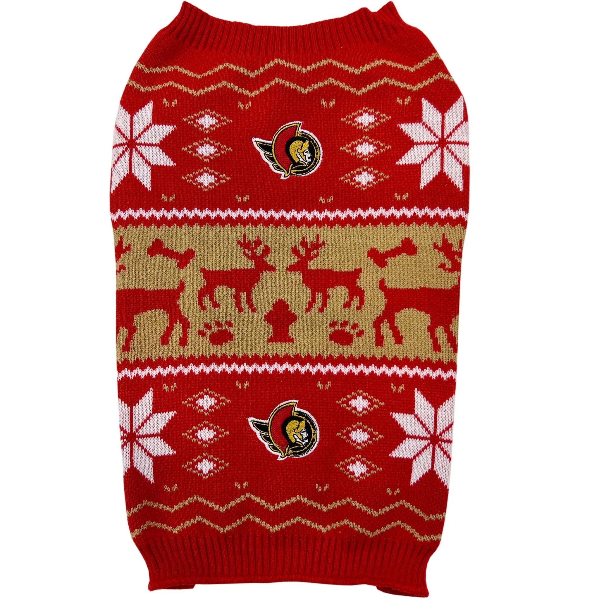 Ottawa Senators Pet Holiday Sweater