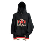OTTAWA SENATORS RELAXED VINTAGE LOGO BLACK HOODIE