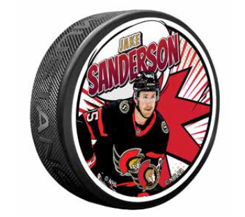 OTTAWA SENATORS KABOOM SANDERSON PLAYER PUCK