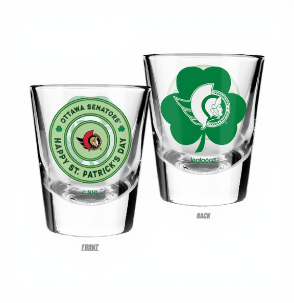 OTTAWA SENATORS ST. PATRICK'S DAY 2oz SHOT GLASS