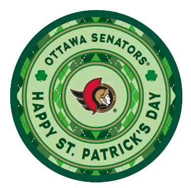OTTAWA SENATORS ST. PATRICKS DAY LOGO PUCK