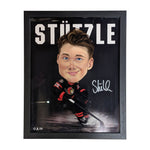 Tim Stützle autographed framed caricature picture